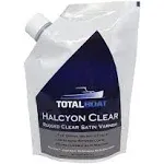 TotalBoat Halcyon Marine Varnish - Water Based Polyurethane Wood Finish for Interior and Exterior Use (Clear Satin, Pint)