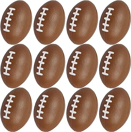 Mini Foam Footballs 12 Pcs Pack | 3.25” Inch Party Favor Balls for Kids | Mini Football Stress Ball Bulk | Toy Sports Little Footballs | Big Game Party Decoration Balls | Small Foam Football for Kids