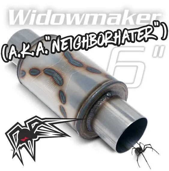 Black Widow Exhaust BW0012-35: Widowmaker "NeighborHater" Muffler, 3.500 in. Diameter, Center Inlet/Center Outlet - JEGS