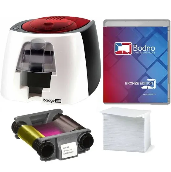 Badgy200 ID Card Printer Silver Edition