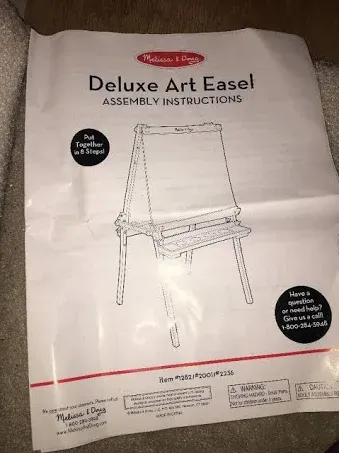 Melissa &amp; Doug Deluxe Standing Art Easel - Dry-Erase Board, Chalkboard, Paper Ro