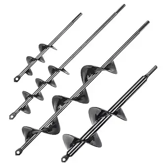 VEVOR Auger Drill Bits for Planting Set of 4 Garden Auger Drill Bit SP