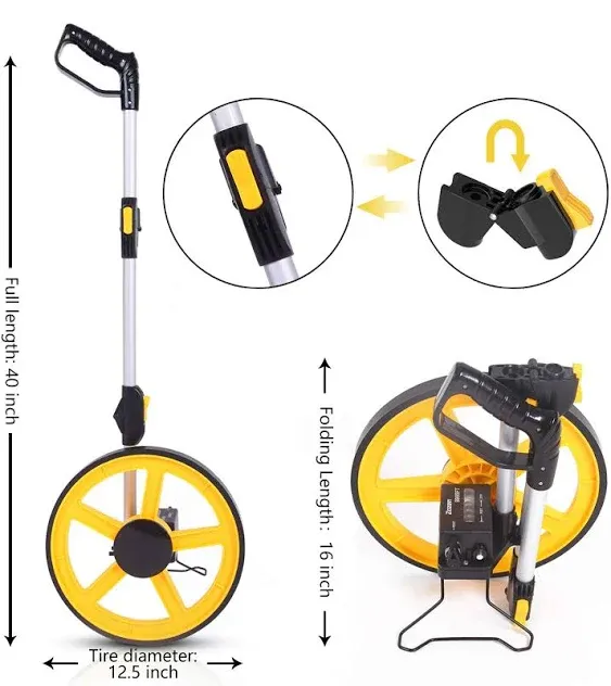 Zozen Measuring Wheel, Folding Portable Distance Measurement Wheel Professional engineering Road measuring Tool Measure Wheel Counter Rolling Measurement to 10,000Feet Distance…