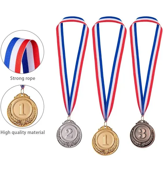 Favide 24 Pieces Gold Silver Bronze Award Medals