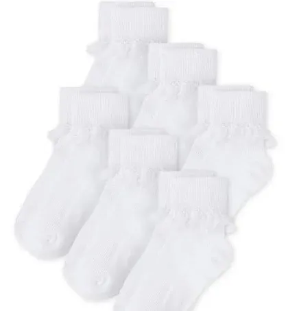 The Children's Place Girls' Ruffle Turn Cuff Socks (6-Pack)