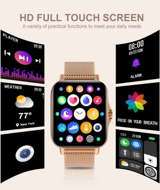 Iaret Smart Watch for Women Fitness Tracker Waterproof Smartwatch for Android iOS Phones 1.7" HD Full Touch Screen Digital