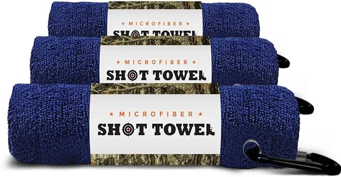 Shot Towel Overcast Gray 3 Pack for Shooters, Plush Microfiber Nap Fabric, 16x16 ...