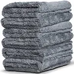 Es Borderless Grey Edgeless Microfiber Towel Premium Quality 480gsm 16 X 16 Inch