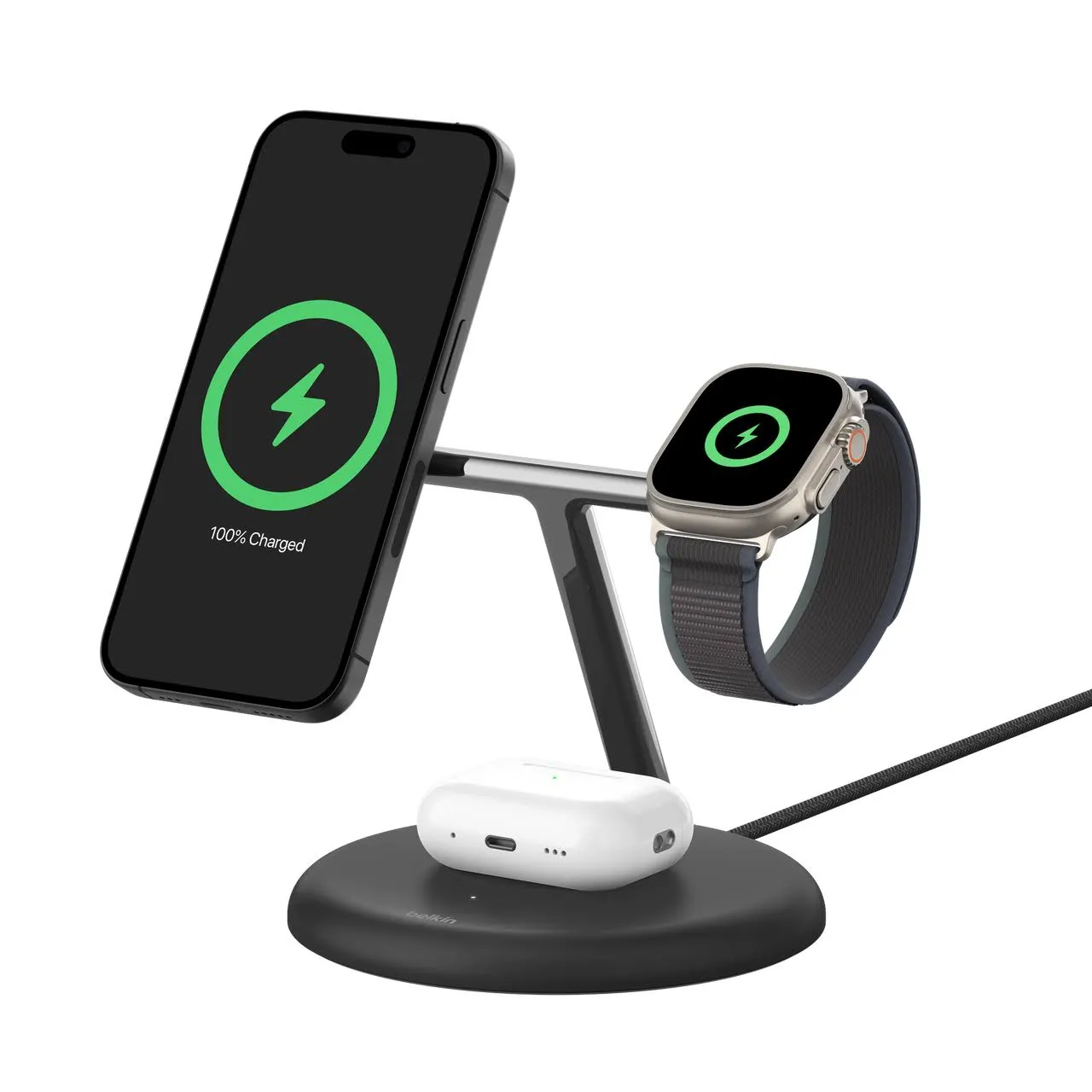 Belkin BoostCharge Pro 3-in-1 Magnetic Wireless Charging Stand