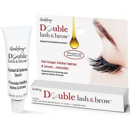 Godefroy, Double Lash & Brow, Eyelash and Eyebrow Serum, 0.1 fl oz (3 ml)