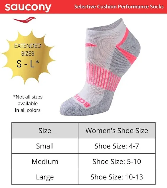 Saucony Womens Accent 6-Pack Socks - White - One Size