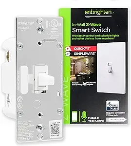 Enbrighten Z-Wave Plus In-Wall Smart Toggle Switch 700 Series White