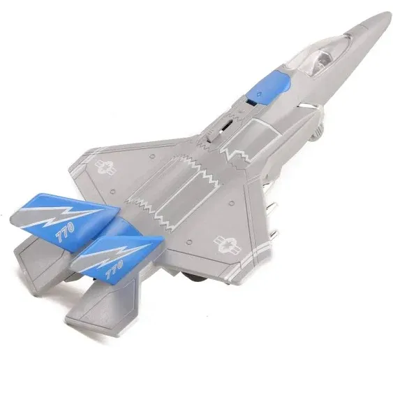 Vokodo Army Air Force Fighter Jet F-22 Toy Military Airplane Friction Powered 1:16 Scale with Fun Lights and Sounds Pretend Play Quality Kids Action Bomber Aircraft Great Gift for Children Boys Girls