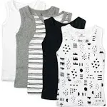 5-Pack Organic Cotton Sleeveless Muscle T-shirts Pattern Play / 4T