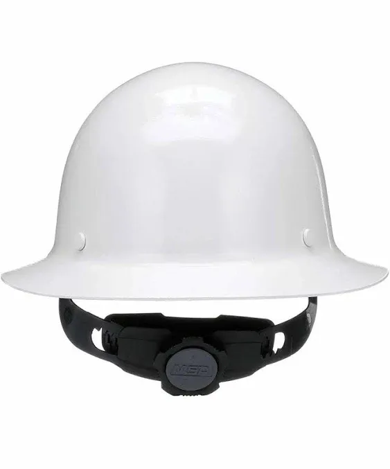 MSA Skullgard Full-Brim Hard Hat with Suspension - Non-Slotted Cap, Made of Phenolic Resin, Radiant Heat Loads up to 350F, Standard Size Hard Hat | Fas-Trac III Ratchet Suspension