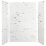 Transolid SaraMar 48"x36"x72" 3-Piece Shower Wall Kit, White Venito Velvet