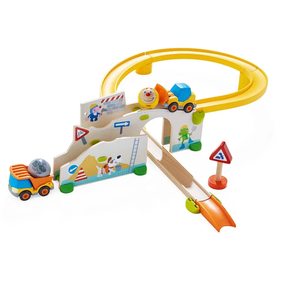 HABA Kullerbu at The Construction Site Play Track - 13 Piece Starter Set