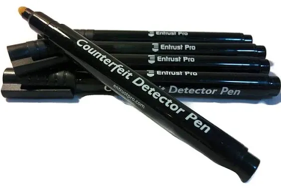 Entrust Pro Counterfeit Money Detector Pen Marker (5-Pack) Dollars Pesos Euros