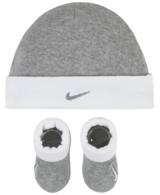 Baby Boys or Baby Girls Swoosh Hat and Booties, 2 Piece Set