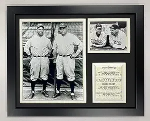 Legends Never Die New York Yankees Lou Gehrig and Babe Ruth Framed Photo Coll...