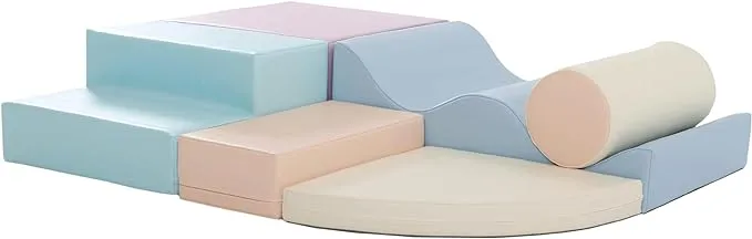 IGLU Set 28 Pastel Color Soft Play Large Foam Blocks Indoor Climbing Toys For Toddlers 1-3 Climbing Toys For 1 Year Old Indoor Playground Toddler