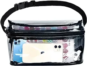 Clear Fanny Pack Waterproof Belt Bag for Travel Sports Hiking Concert