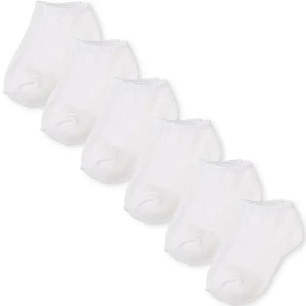 Unisex Kids Ankle Socks 6-Pack - White