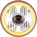 ULTRALIT - High Power LED 7" Projection Headlight With Dual Color LED Position Halo Ring