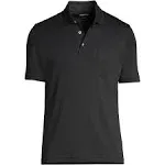 Lands' End Men's Tall Short Sleeve Cotton Supima Polo Shirt with Pocket, Size: Tall 2XL, Black