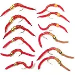 San Juan Worm Power Bead Assortment #3 Bead Head Trout Nymph Fly 12 Flies Size10