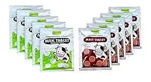 ROSCELA Milk Tablet Sweetened Flavour 20g x 5 Packs &amp; ROSCELA Malt Tablet Cocoa