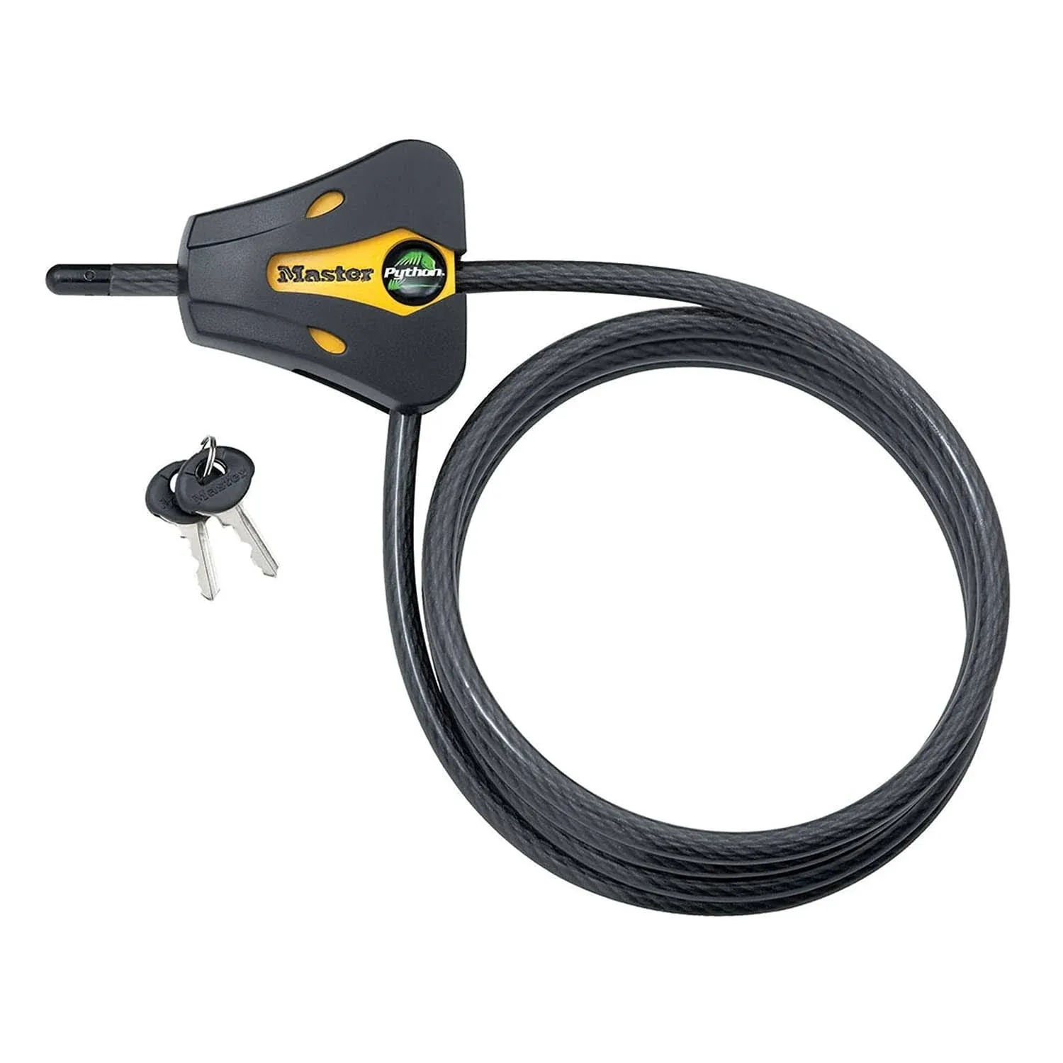 Master Lock 8419DPF Python Adjustable Locking Cable, Braided Steel, Yellow and Black Contractor