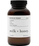 milk + honey Muscle and Bath Soak No. 18, Moisturizing Epsom Salt Bath Soak with Eucalyptus, Arnica, Rosemary and Sweet Marjoram, Soothing Bath Soak, 10 oz