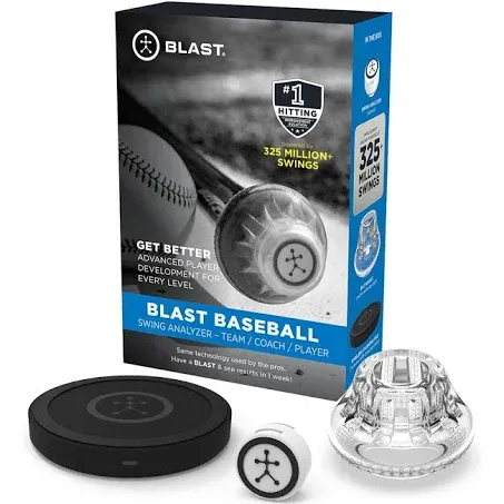 Blast Baseball - Swing Analyzer (Sensor) Advanced Player Development for Every Level, Analyzes Swings, Tracks Metrics, Video Capture Creates Highlights, 3D Swing Tracer, App Enabled, Real Time Results