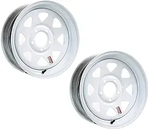 2-Pack eCustomrim Trailer Wheel Rim 15X5 5-4.5 White Spoke 1870 Lb.