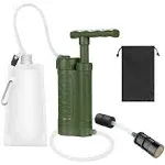 Portable Water Filter, Survival Pump Water Purification, with RO Membrane (0.0001 Micron)—Removing 99.999% of The Tested microorganisms—for Hiking, Camping, Emergency, and Outdoor Activities.