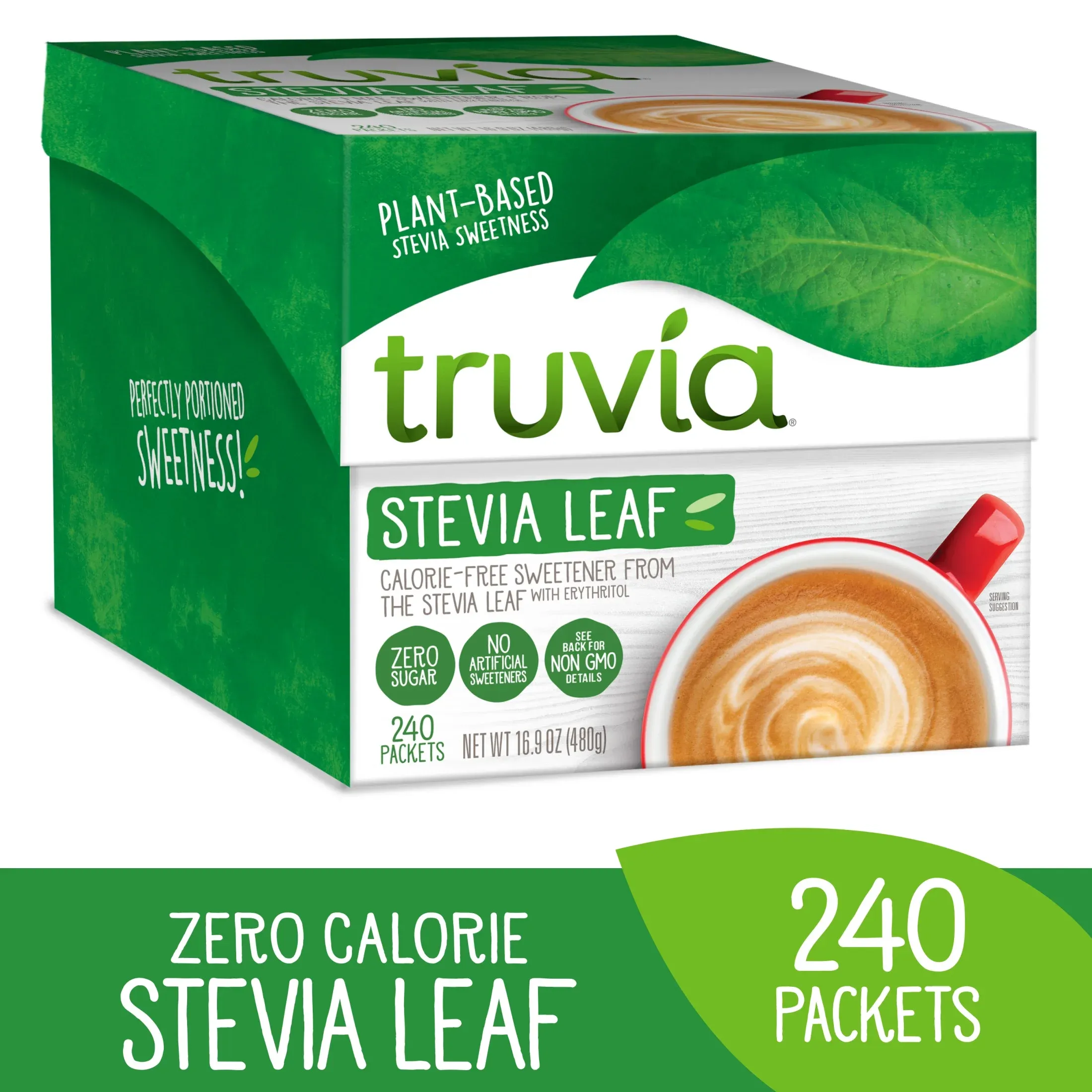 Truvia Original Calorie-Free Sweetener from The Stevia Leaf, 240 Count (16.9 oz Carton)