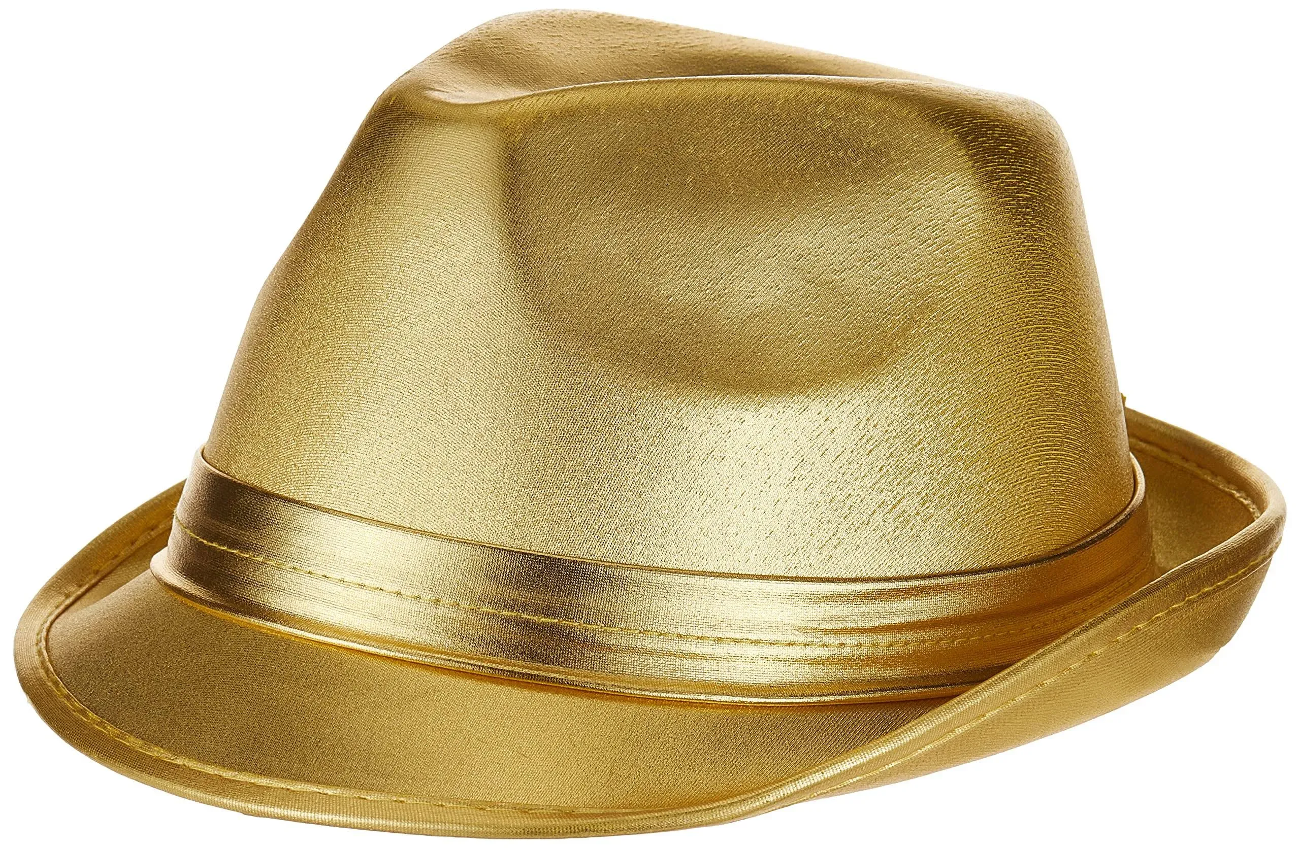 Stunning Gold Velour Fedora Hat - 5" x 12" - Stand Out in the Crowd - Perfect Accessory for All Occasions, 1 Pc