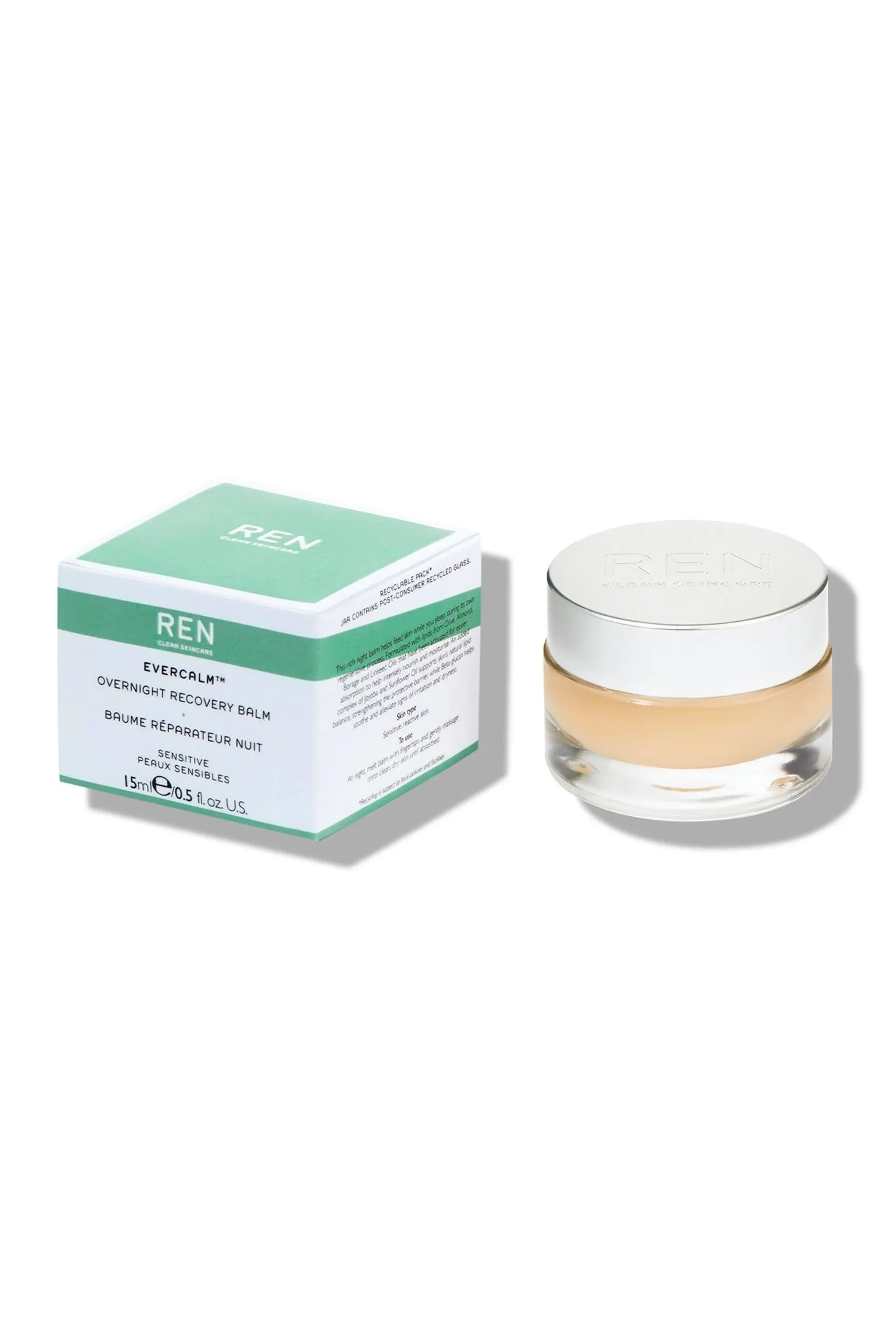 Ren - Clean Skincare Evercalm Overnight Recovery Balm (15ml)