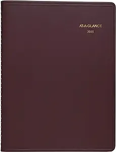 2024 At-A-Glance 70-950-50 Weekly Appointment Book, 8-1/4 x 10-7/8&#034;, Winestone