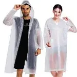 Rain Coats (2 Pack) - Reusable EVA Rain Ponchos for Adults Rain Jackets Rainc...