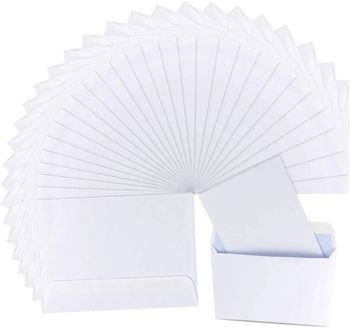 Pralb 200Pcs Envelopes Self Seal, 4 x 6 Blank White Kraft Paper Envelopes Self Seal Business Envelopes for 4x6 Cards, Photos, Weddings, Invitations,No Window