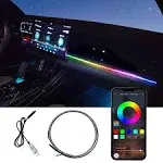 YIJINSHENG Car LED Lights Interior Dreamcolor RGB Ambient Lighting USB LED Strip Lights for Cars App Wireless Music Sync Rhythm Neon Light for Center