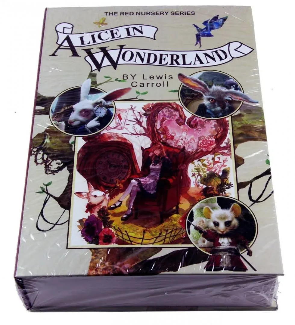 Paper Book Locking Booksafe with Key Lock Secret Hidden Safe Alice In Wonderland