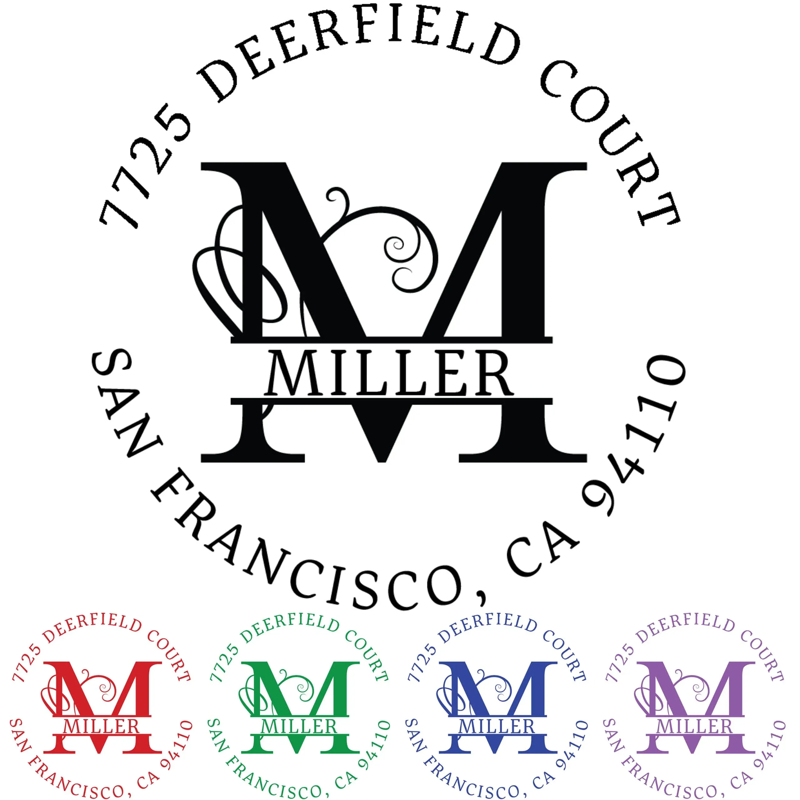 Custom Address Stamp, Self-Inking Round Monogram Address Stamp, Personalized Address Stamp