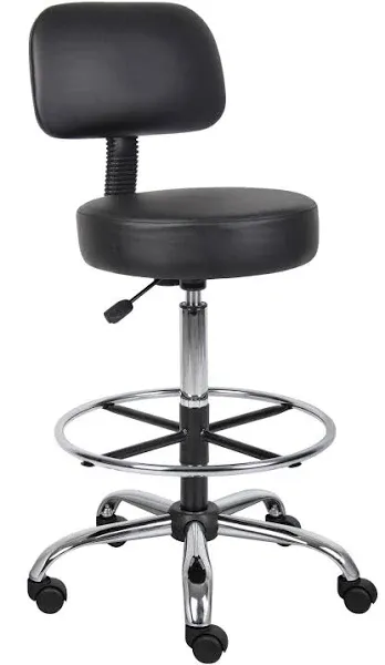 Boss Office Products Tall Medical Stool with Back