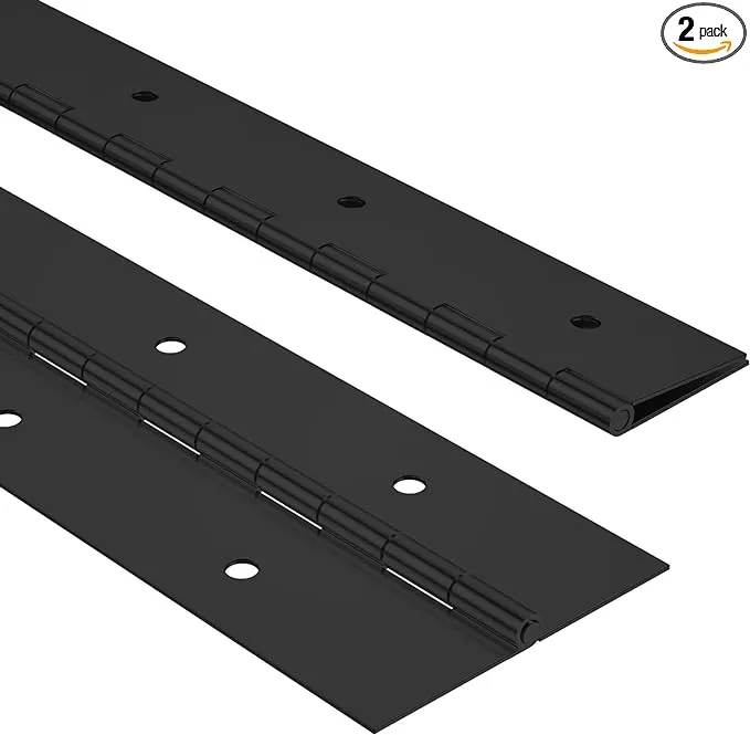 2Pcs Heavy Duty Piano Hinge, 20” Long X 2” Open Width Black Piano Hinges with Ho