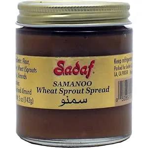 Sadaf Samanoo Wheat Sprout Spread - Traditional Persian Pudding - Persian Samanu - No Added Sugars - No Preservatives - 5 oz Jar