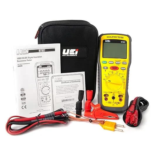 UEi IRT807 Advanced Insulation Resistance Tester 1000V AC/DC, Megohmmeter Measures Insulation Resistance Up to 2GΩ, Voltage Testing Up to 1000V