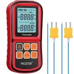 Proster Digital Thermometer Dual Channel Thermometer with Two K- Type Thermocoup